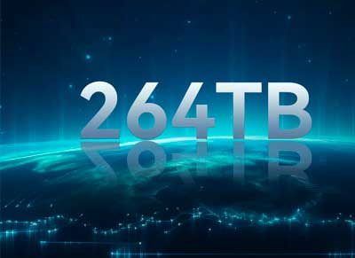 264 TB de espaço de armazenamento de alta capacidade