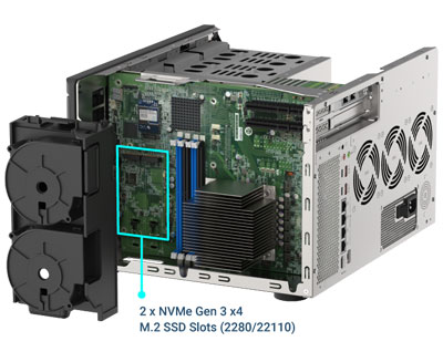 Um storage com cache SSD M.2 NVMe