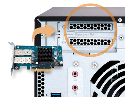 TS-473 com dois slots PCIe para ampliar as funcionalidade