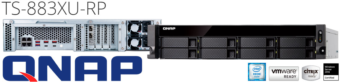 TS-883XU-RP Qnap, storage NAS 160TB com processador Intel Xeon Quad Core