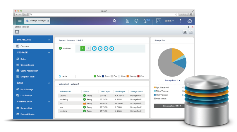 Volumes flexíveis para storage Qnap